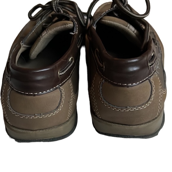 Bass Men's 2 Tone Brown Lace Up Leather Loafer Boat Shoes Size 10 - Picture 8 of 9